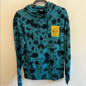 Neff Blue and Black Tie-Dye Hoodie